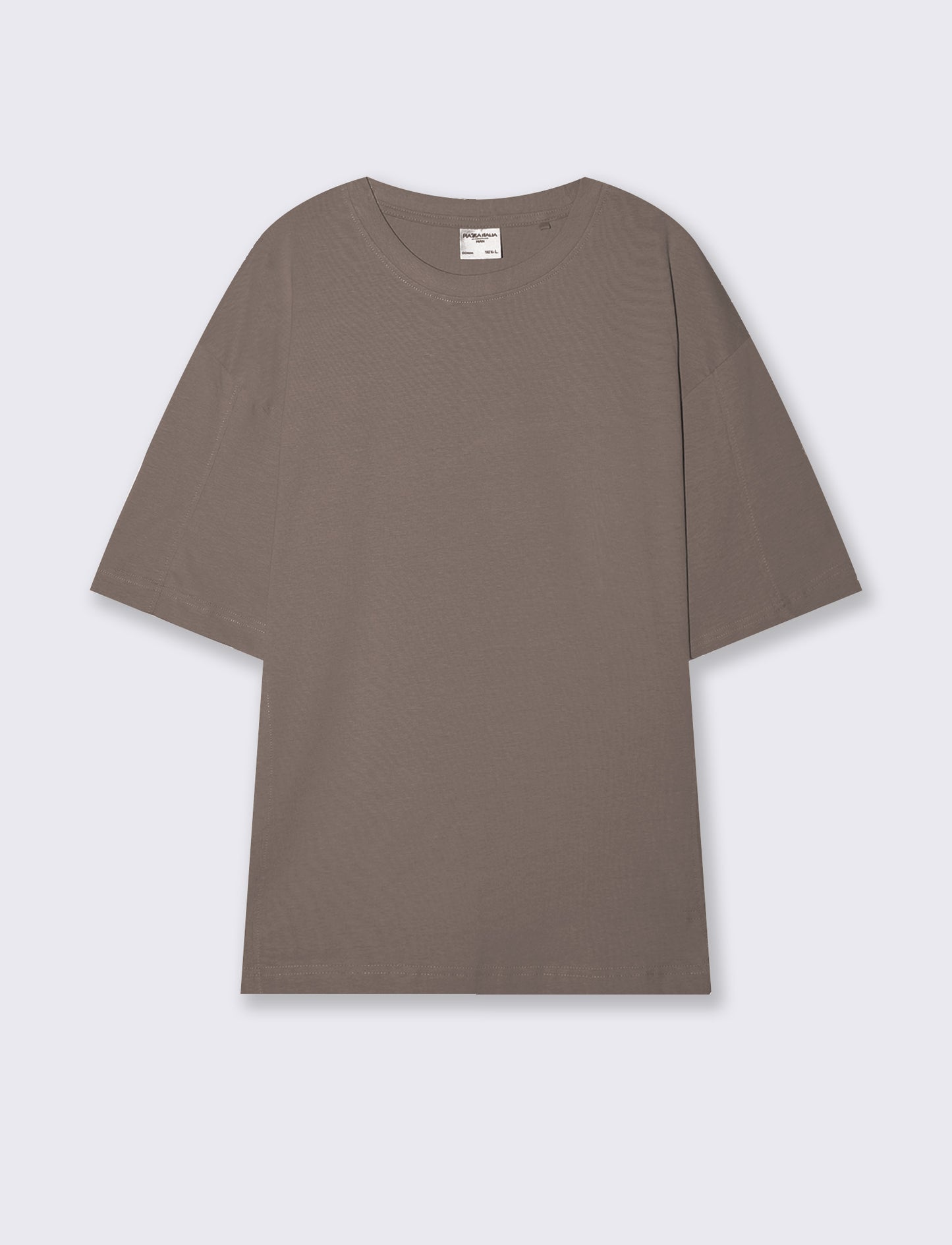 T-shirt uomo jersey relaxed fit maniche corte - Grigio fango