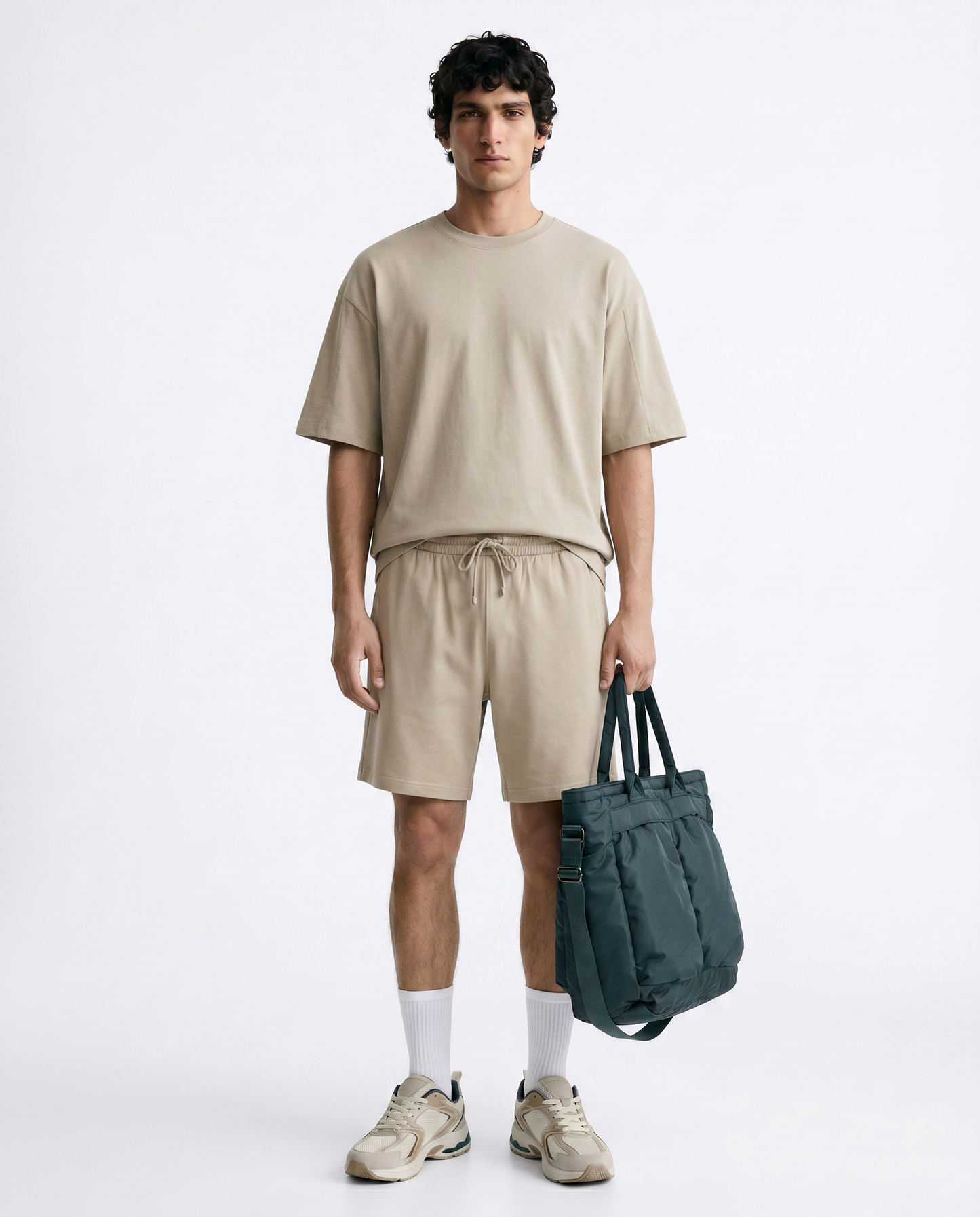 T-shirt uomo jersey relaxed fit maniche corte - Grigio stone