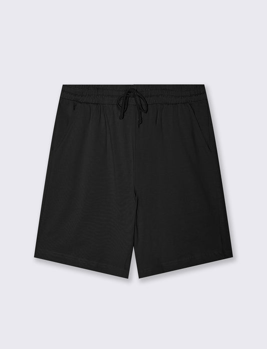 Bermuda Jogger Relaxed Fit in Cotton - Black