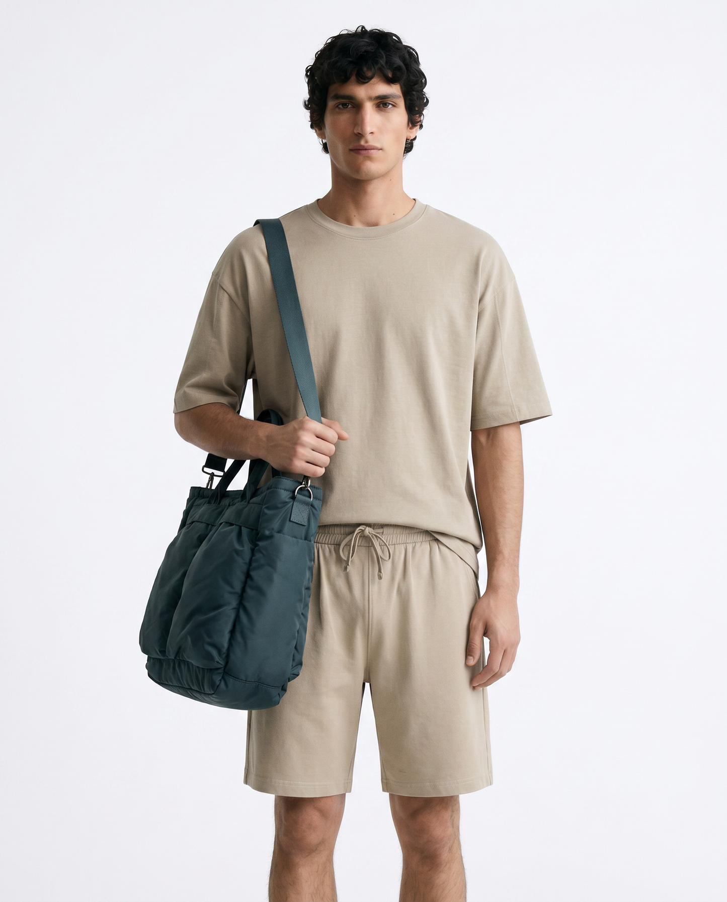 Bermuda Jogger Relaxed Fit in Cotone - Grigio stone