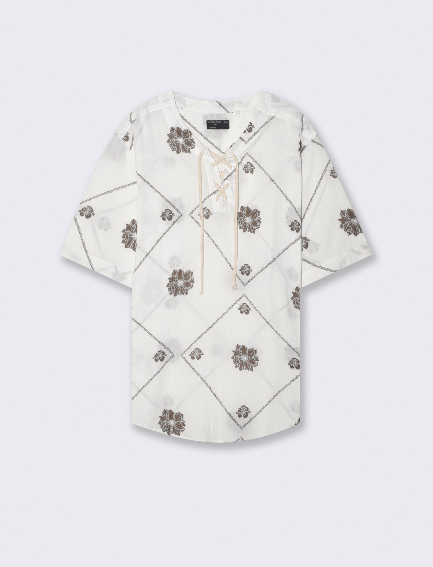 CASACCA  EFFETTO CREPE STAMPA  ALL OVER - Bianco