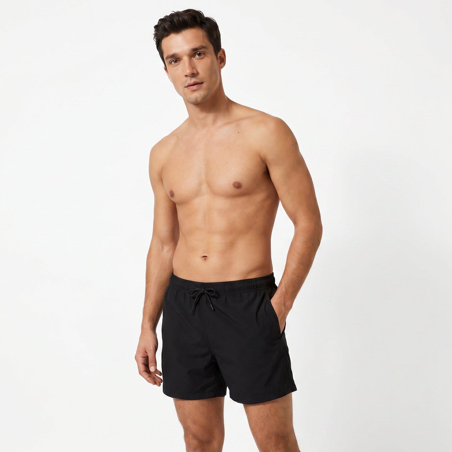 Textured seersucker suit with pockets - Black