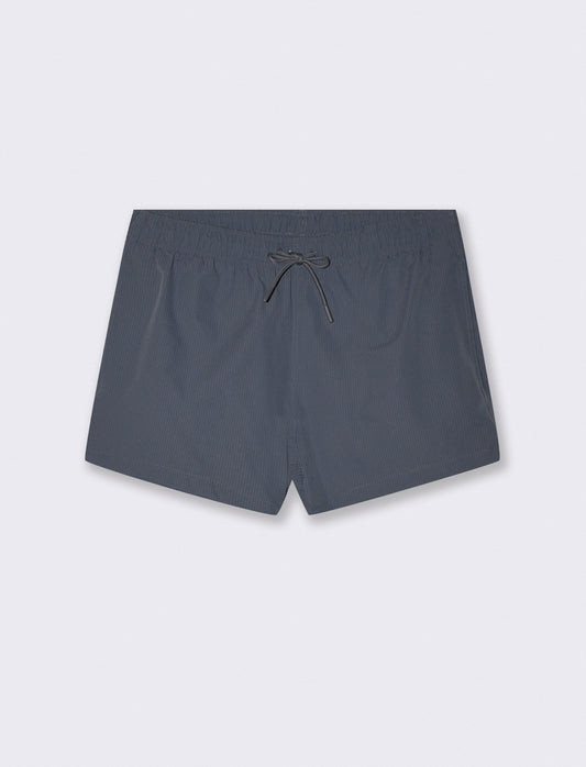 Textured seersucker suit with pockets - Blue