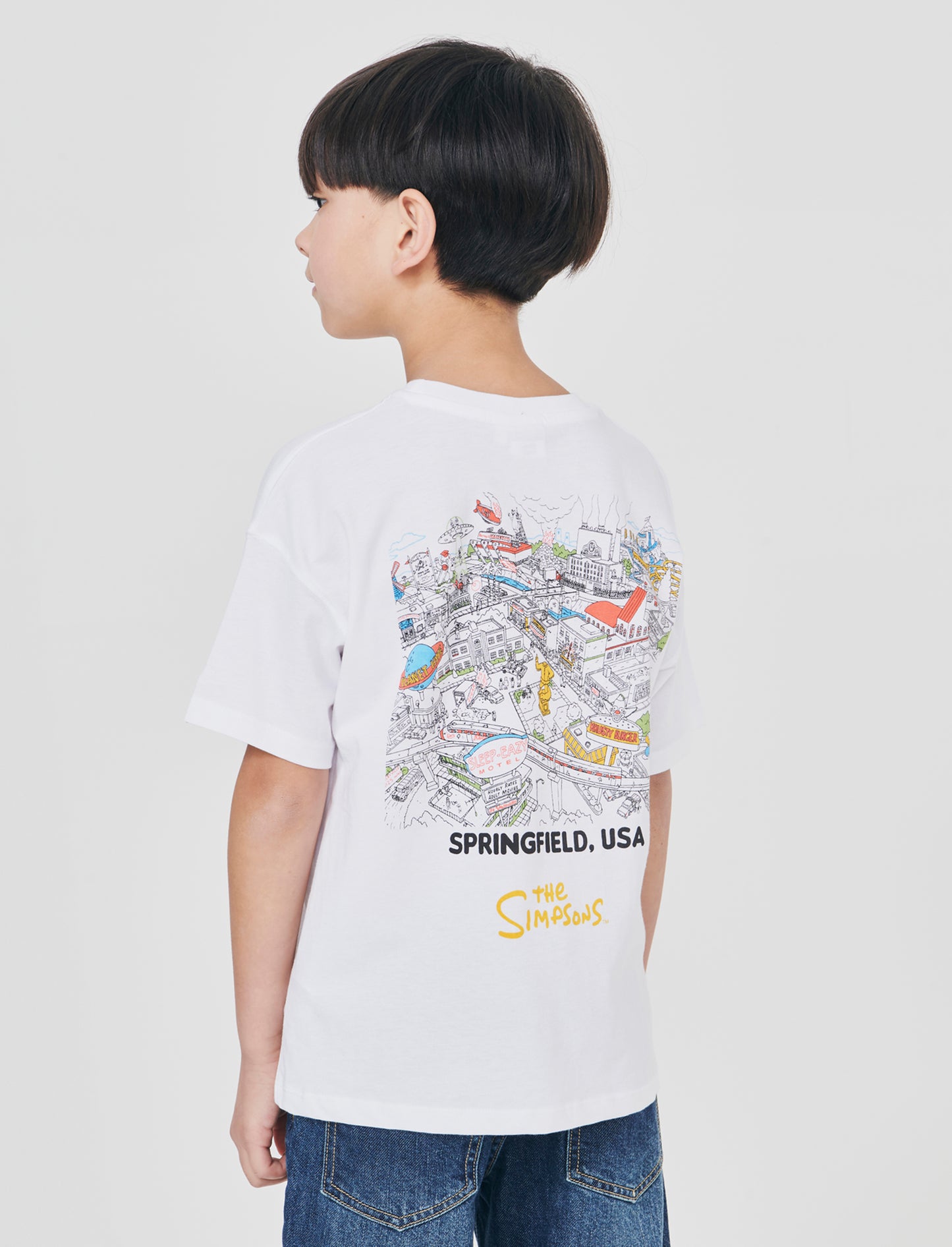 T-shirt Simpson in cotone per bambini - Bianco