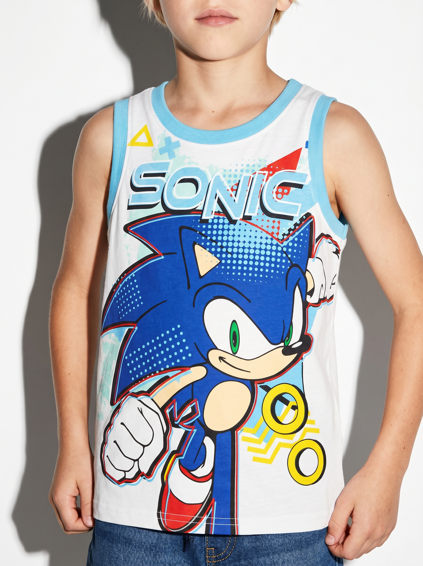 Canotta in cotone con stampe by Sonic - Bianco