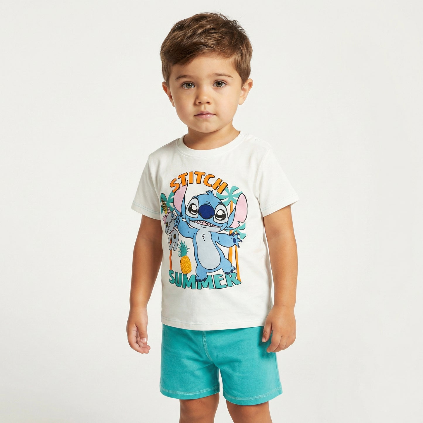 Complete Stitch T-shirt and Shorts Set - White