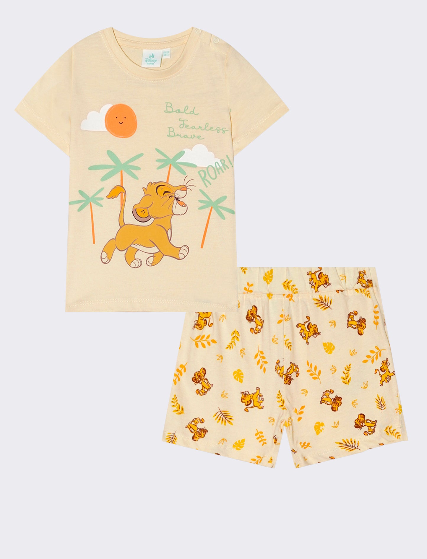 Complete Lion: summer t-shirt and shorts - White
