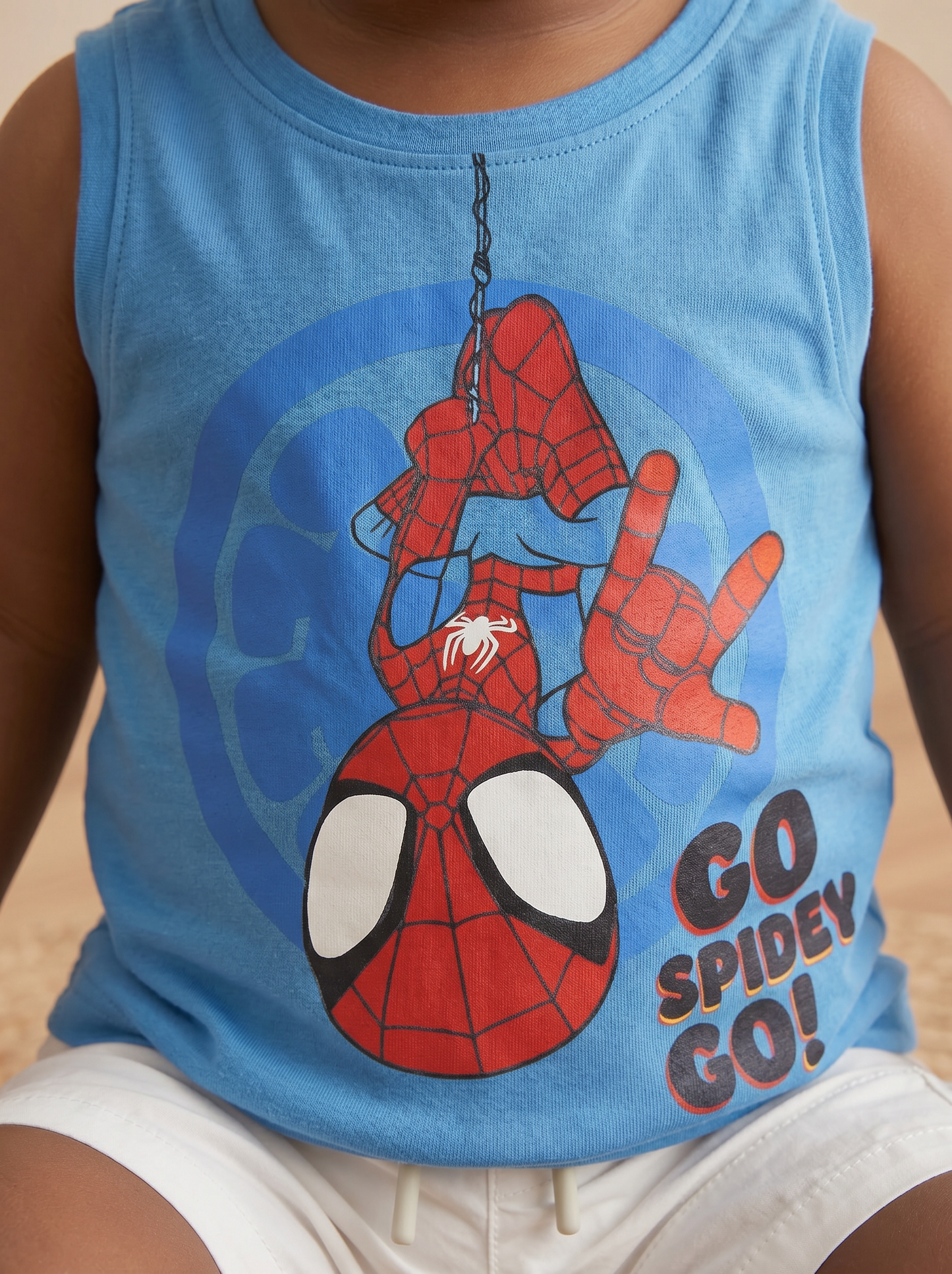 Spidey two-piece sleeveless suit - Sky blue