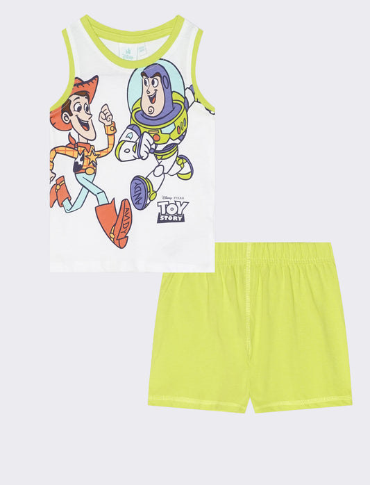 Set due pezzi giromanica Toy Story estivo - Bianco