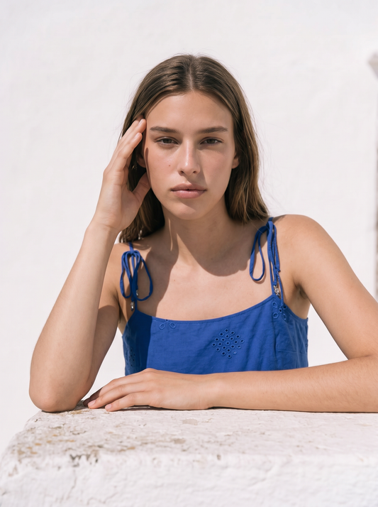 Top con Pizzo e Bretelle con Fiocco - Royal