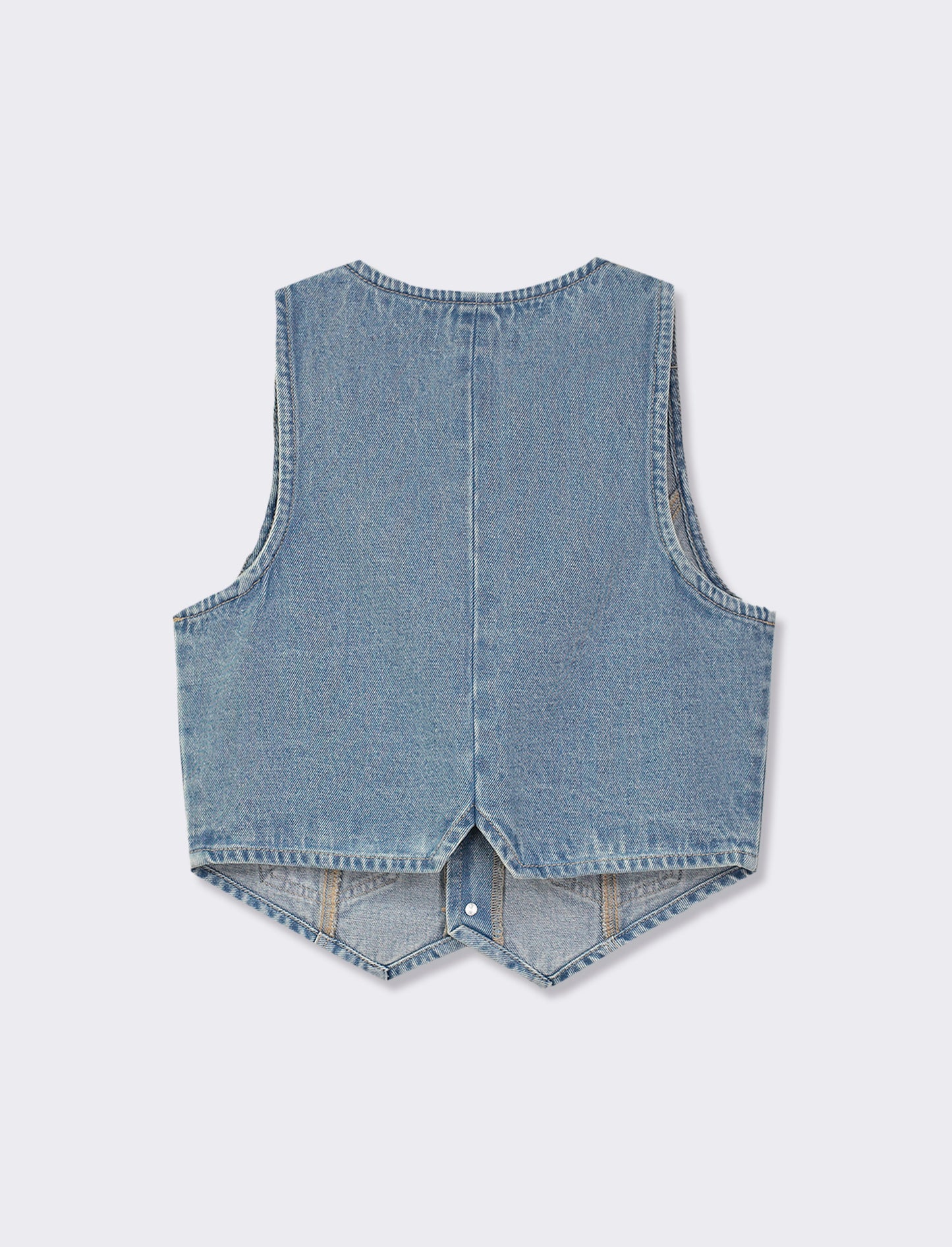 Gilet in denim slim fit, con chiusura bottoni davanti - Denim