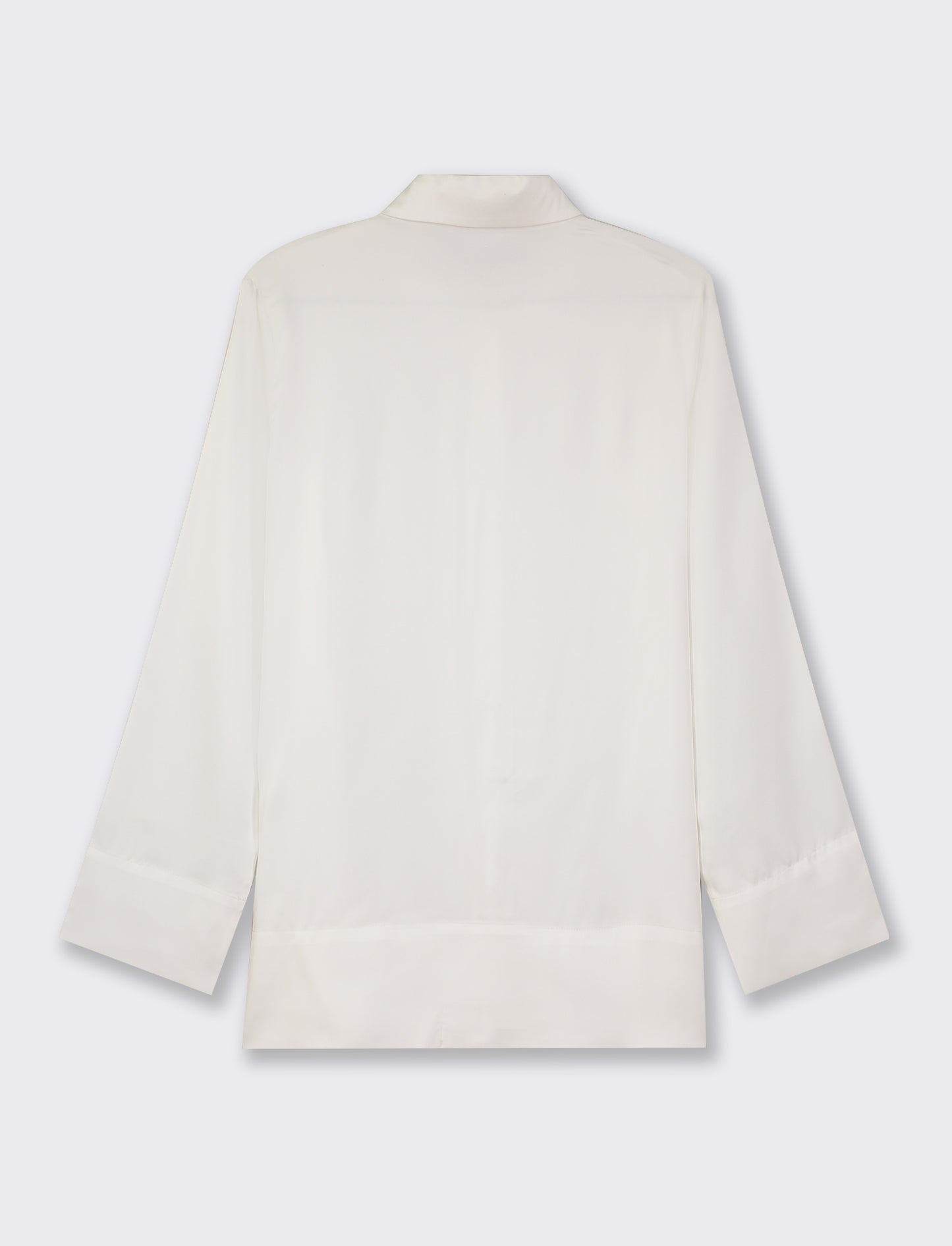 Satin Flowy Sleeve Shirt - White