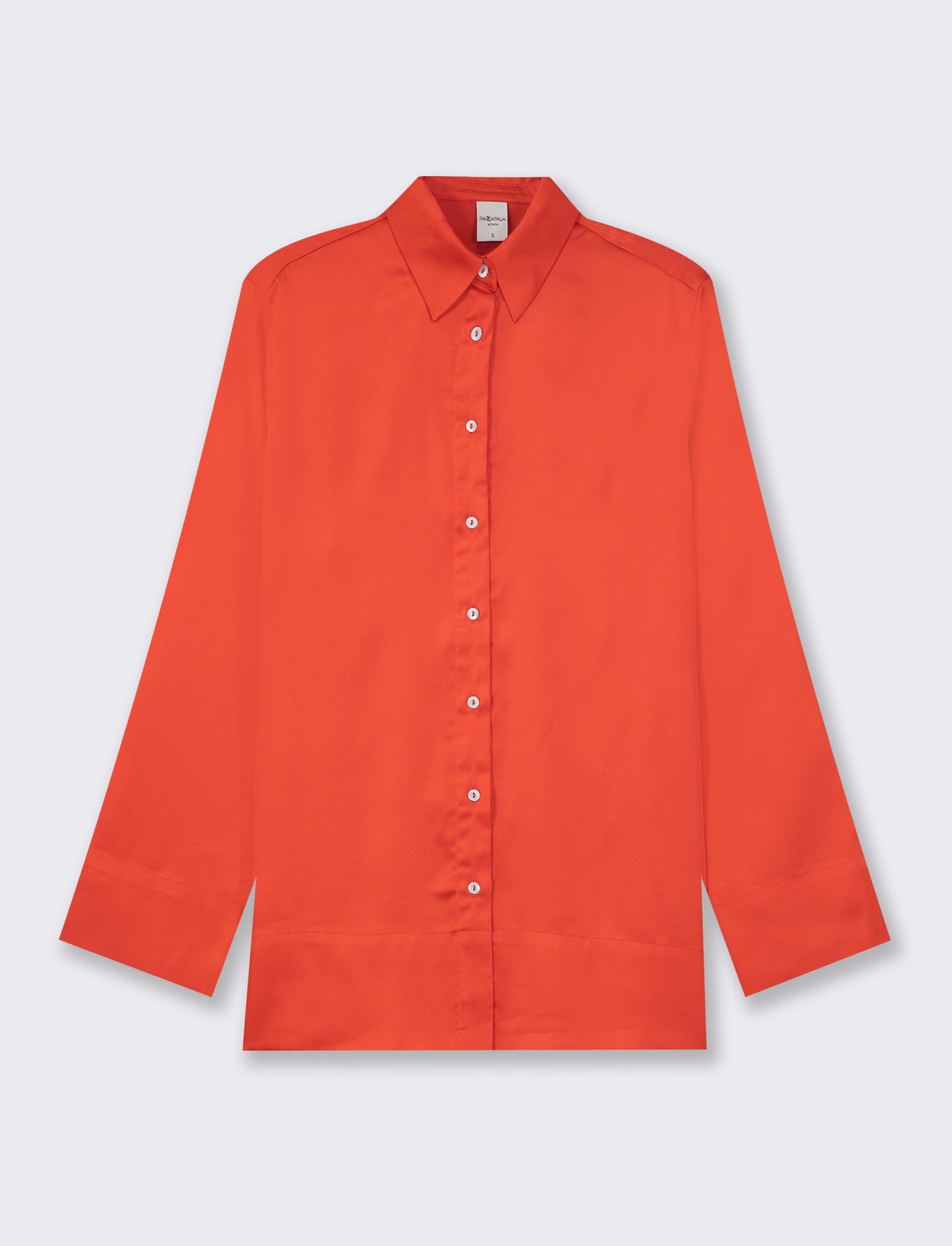 Satin Flowy Sleeve Shirt - Red