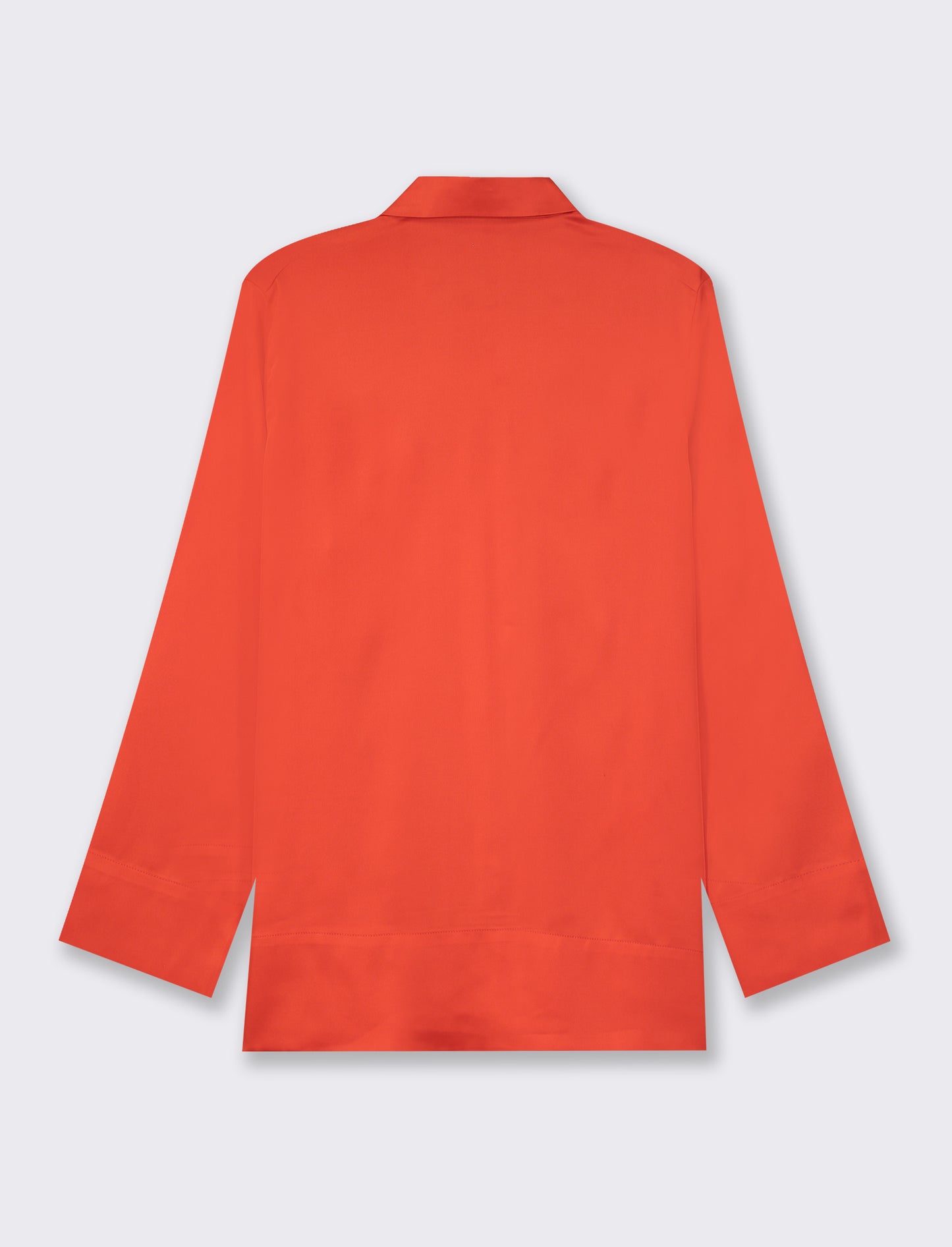 Satin Flowy Sleeve Shirt - Red