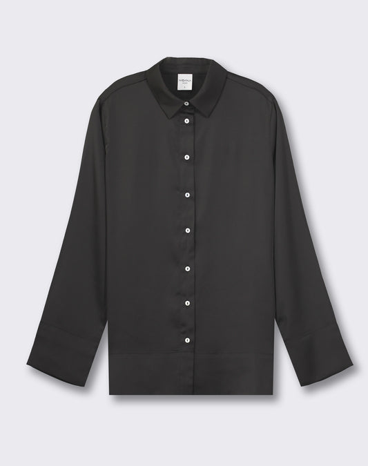 Camicia in satin - Nero