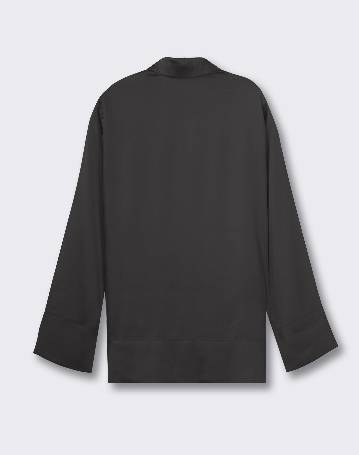 Satin Flowy Sleeve Shirt - Black