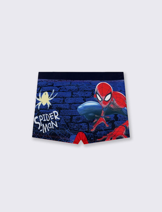 Elastic Boxer Shorts with Spiderman - Red