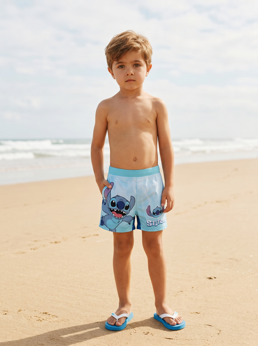 Boxer Swim Trunks Stitch for Fun Dives - Blue