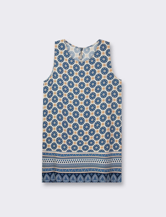 Printed Viscose Dress - Stylish and Comfortable - Blue