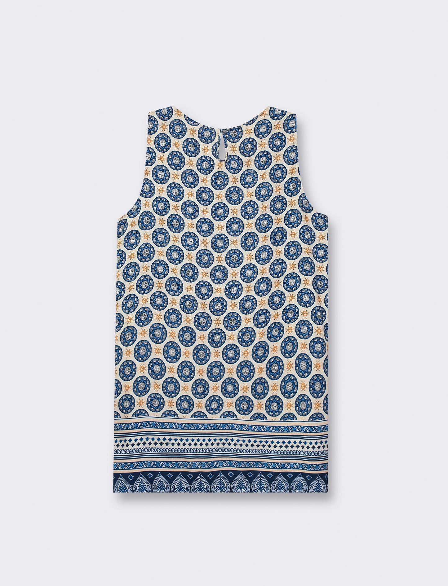 Printed Viscose Dress - Stylish and Comfortable - Blue