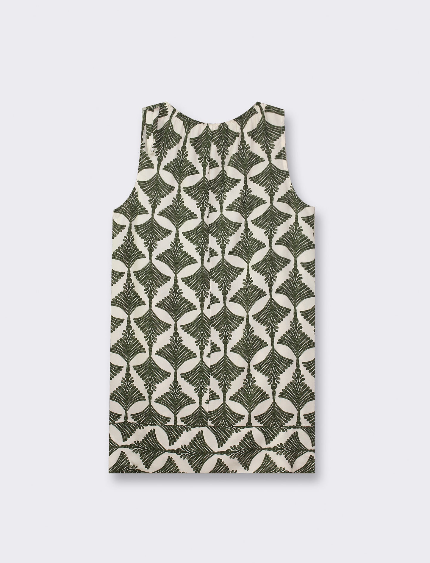 Short Sleeve Dress with Shoulder Bow - Green