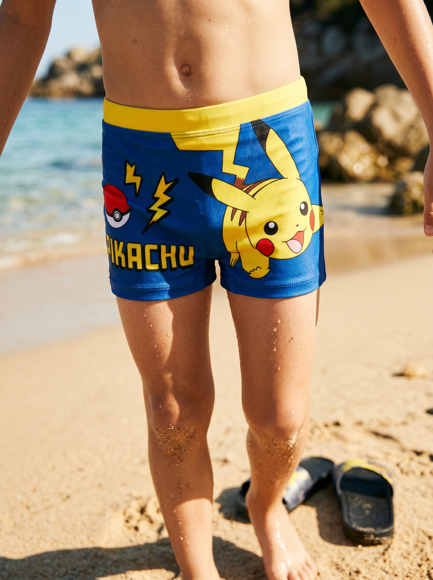 Pikachu boxer costume in elastic fabric - Blue
