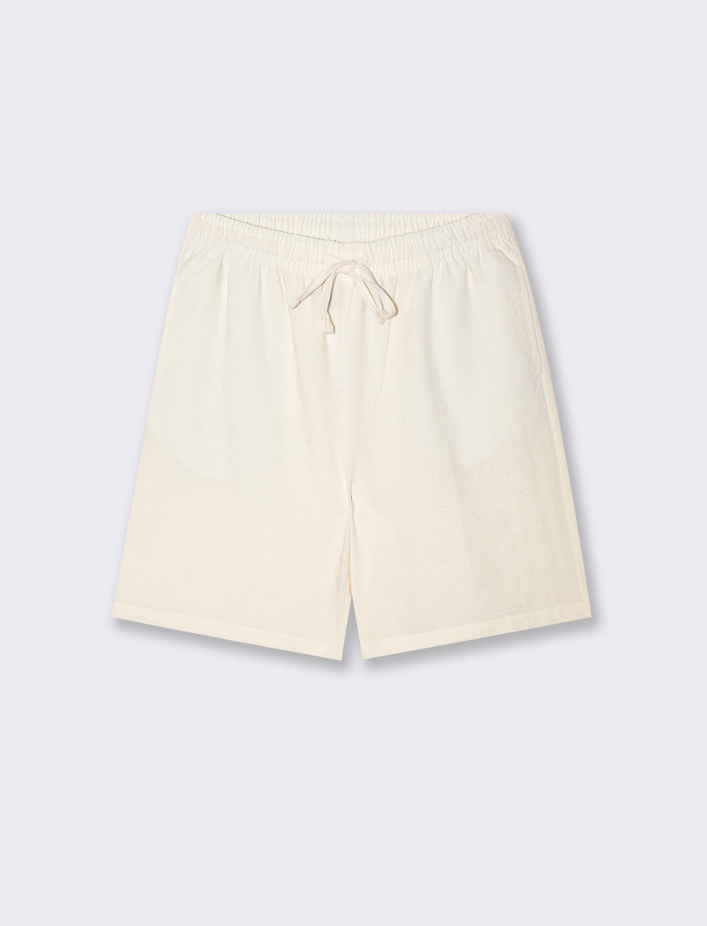 BERMUDA JOGGER DA SET EFFETTO LINO - Beige ecru