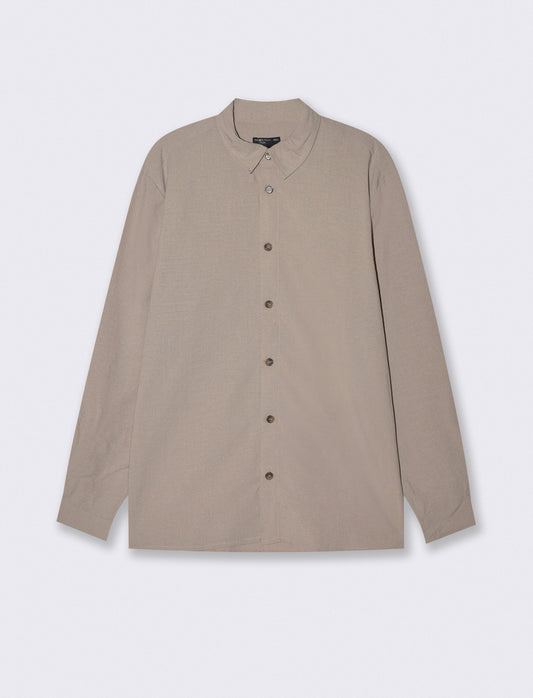 Camicia effetto lino soft fit elegante - Verde kaki