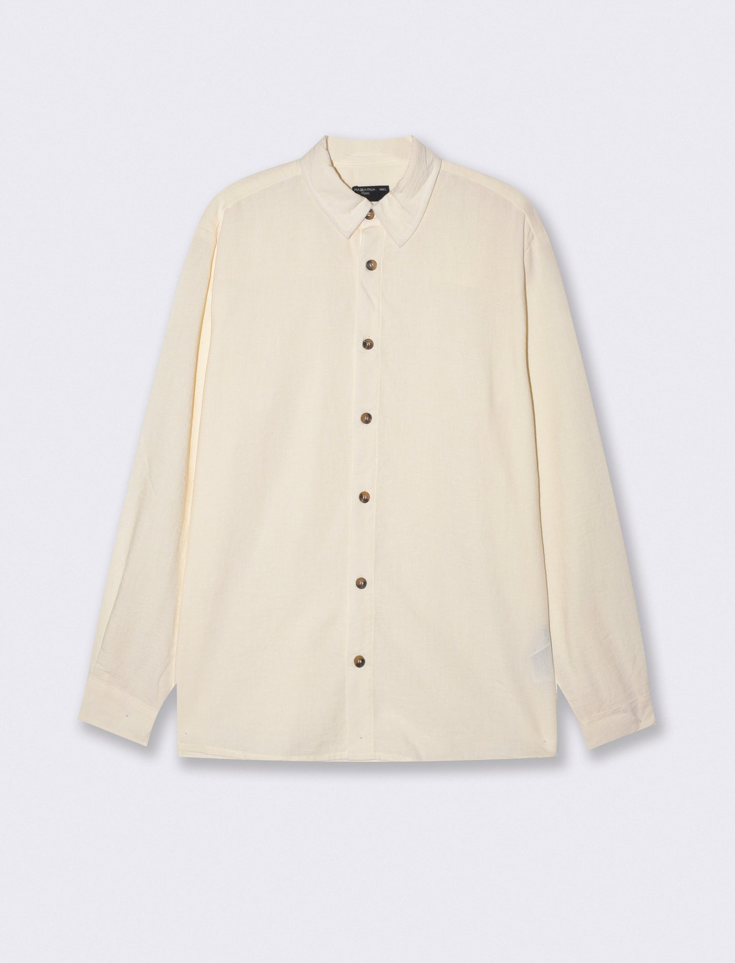 Camicia effetto lino soft fit elegante - Beige ecru