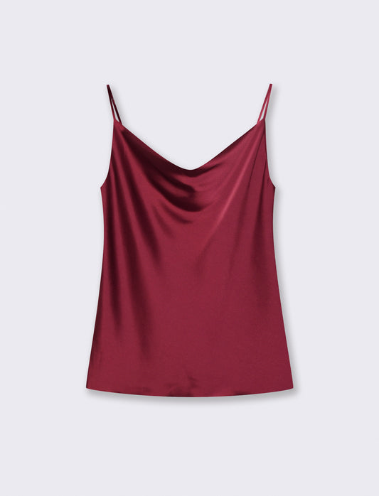 TOP IN SATIN - Bordeaux