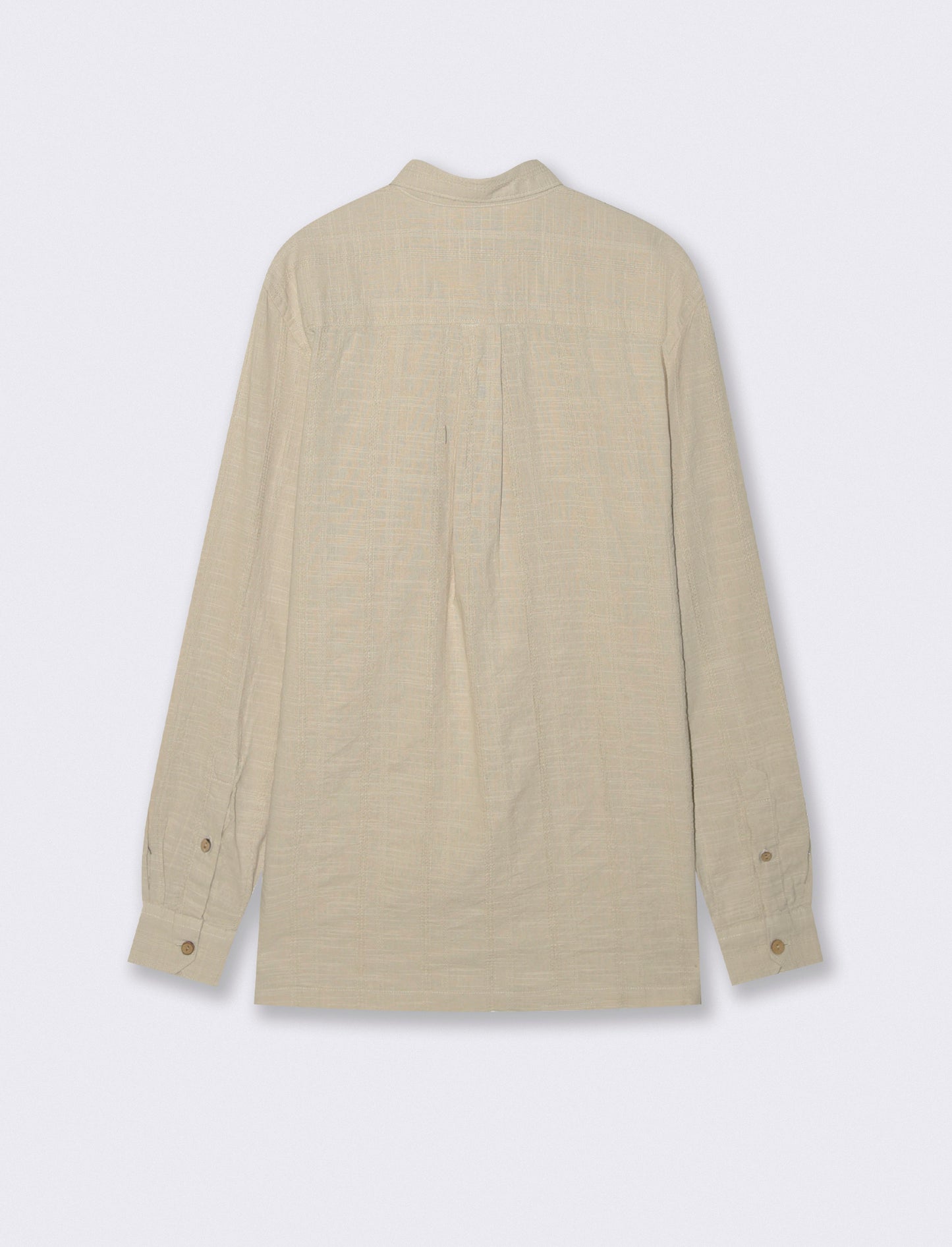 Camicia regular fit in tessuto jacquard - Beige