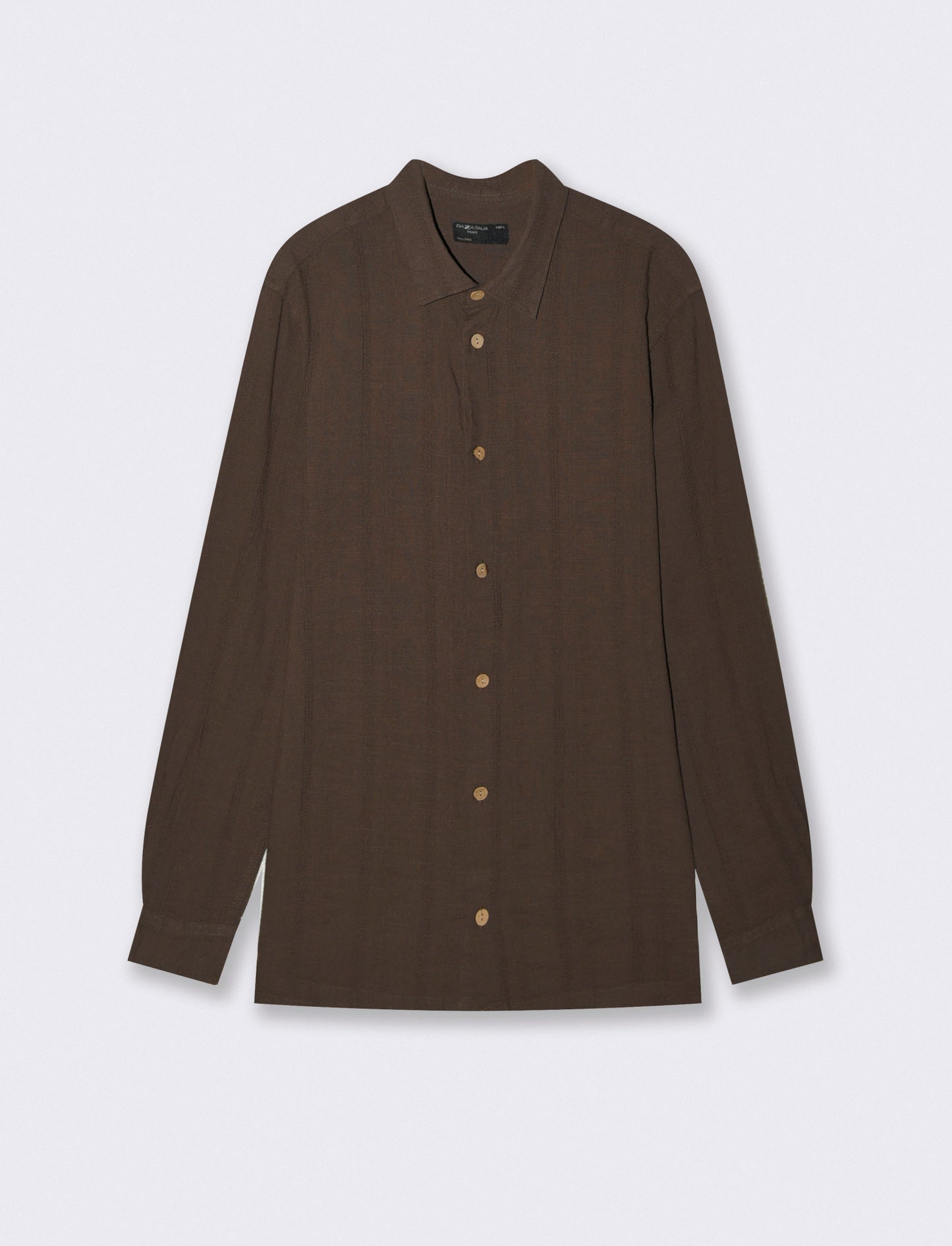 CAMICIA DA SET TESSUTO JACQUARD - Moro