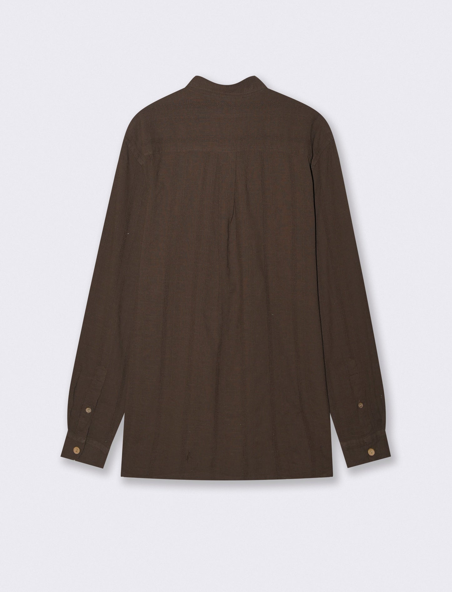 CAMICIA DA SET TESSUTO JACQUARD - Moro