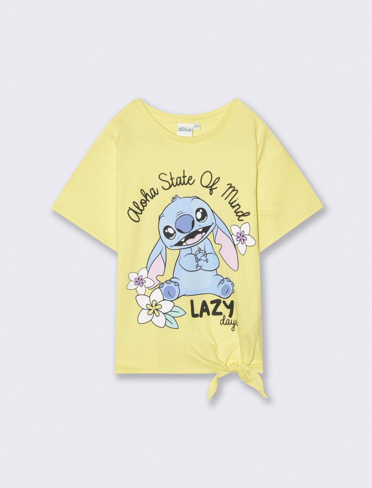 Disney Stitch Cotton Short Sleeve T-Shirt - Yellow