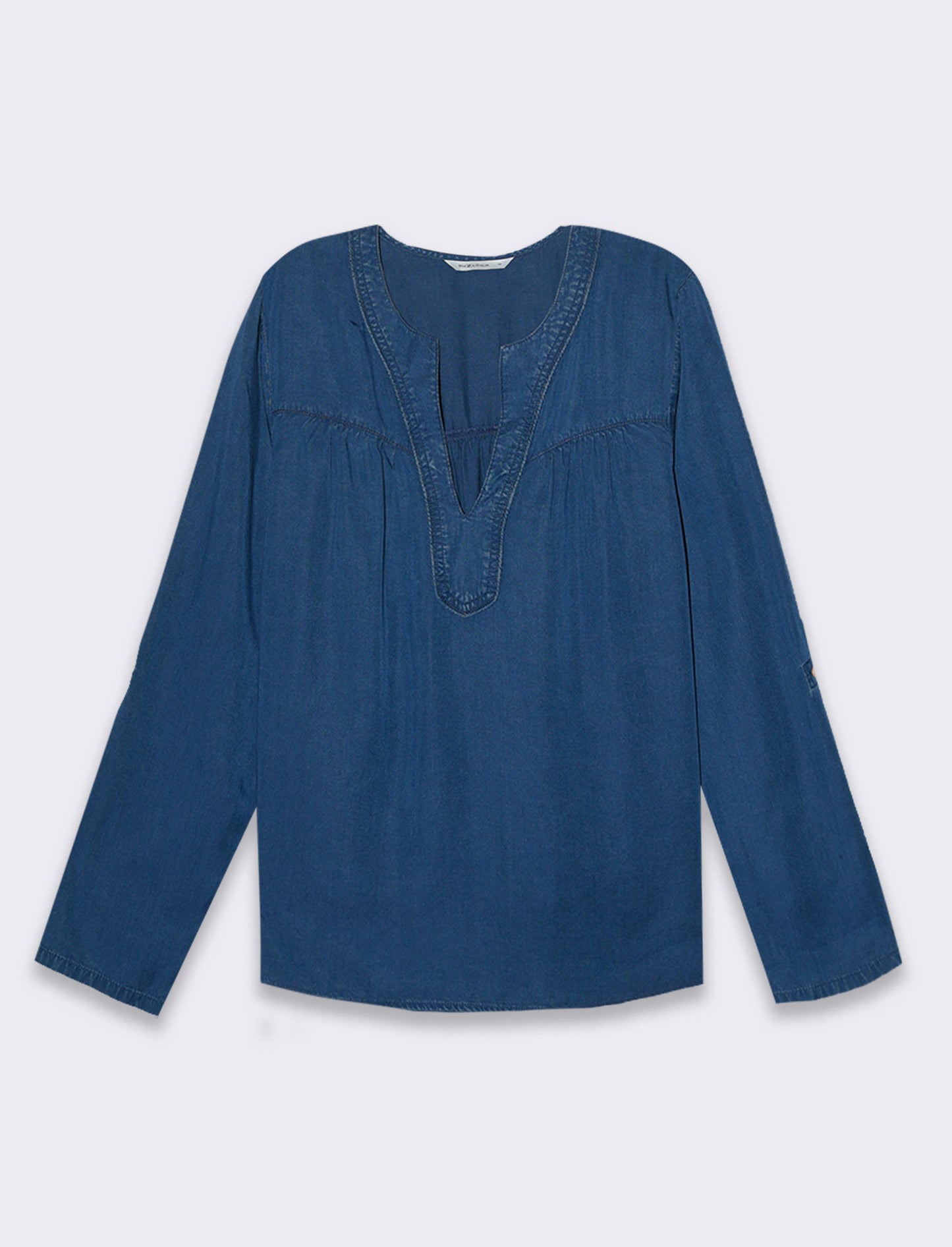 Woman's long sleeve cascading cardigan - Blue