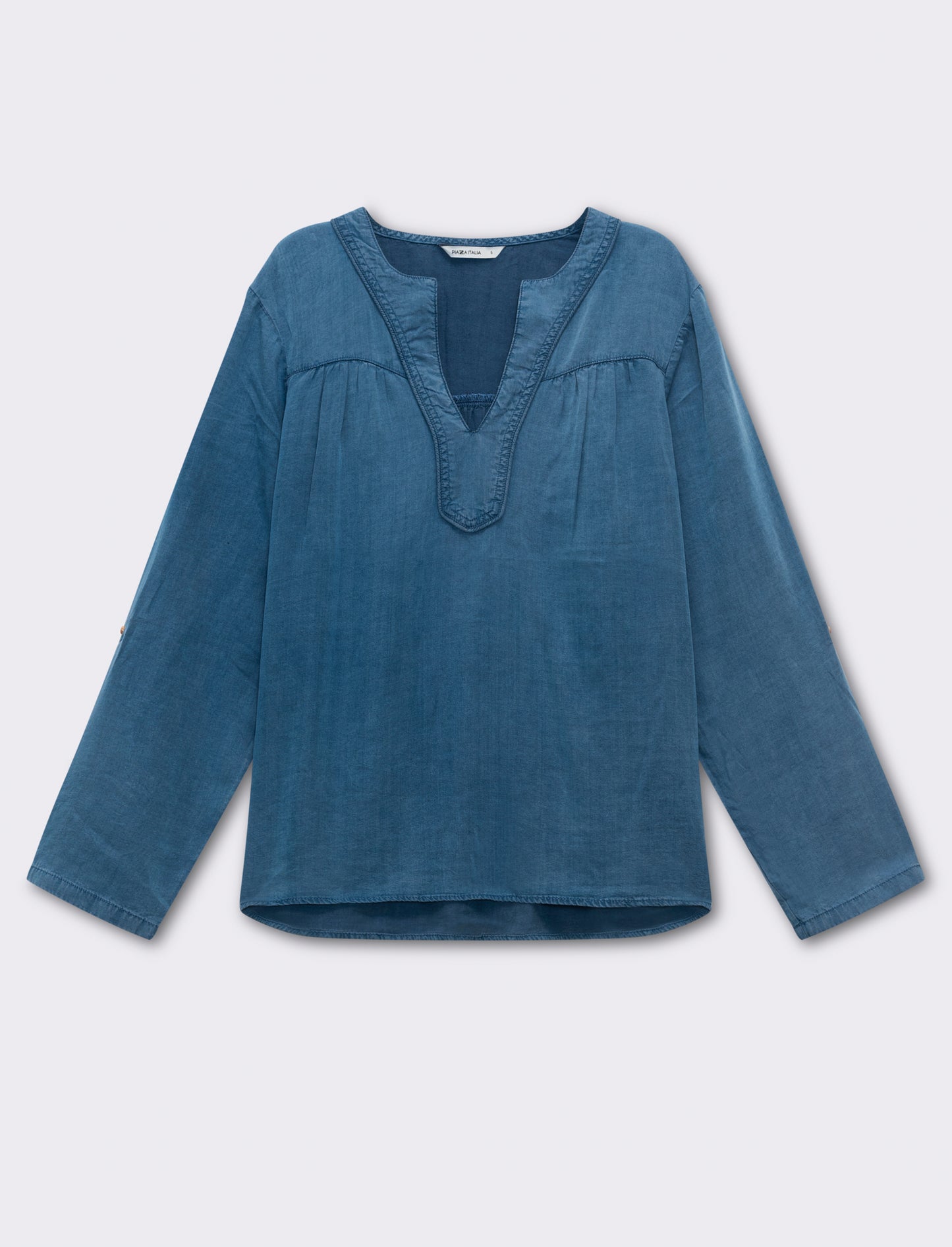 Woman's long sleeve cascading cardigan - Blue