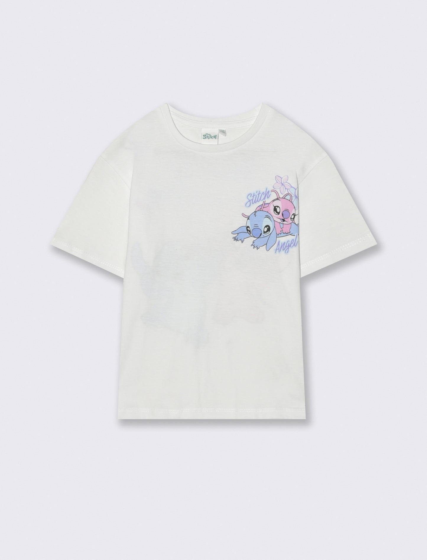 T-shirt Disney Stitch mezza manica comoda - Bianco