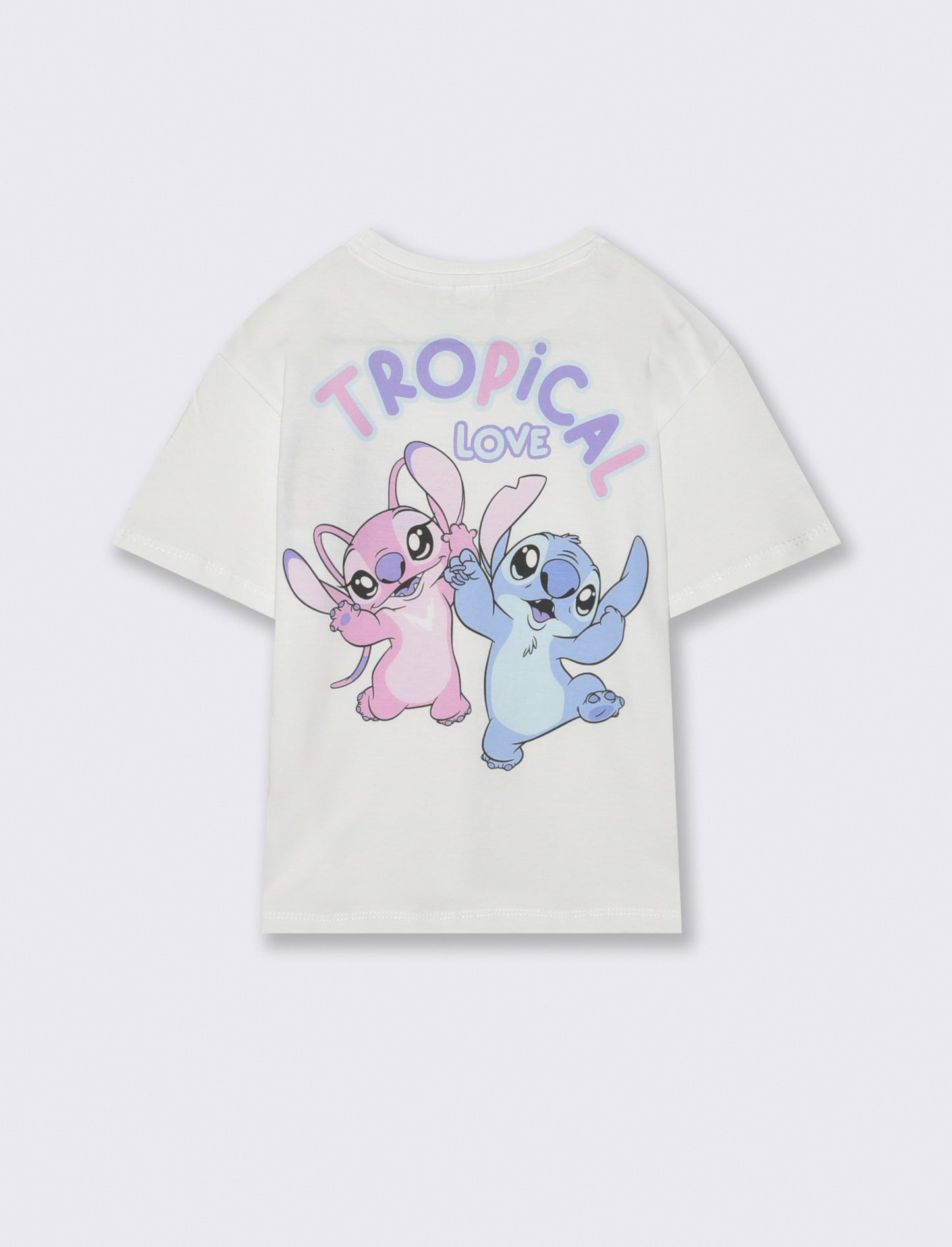T-shirt Disney Stitch mezza manica comoda - Bianco