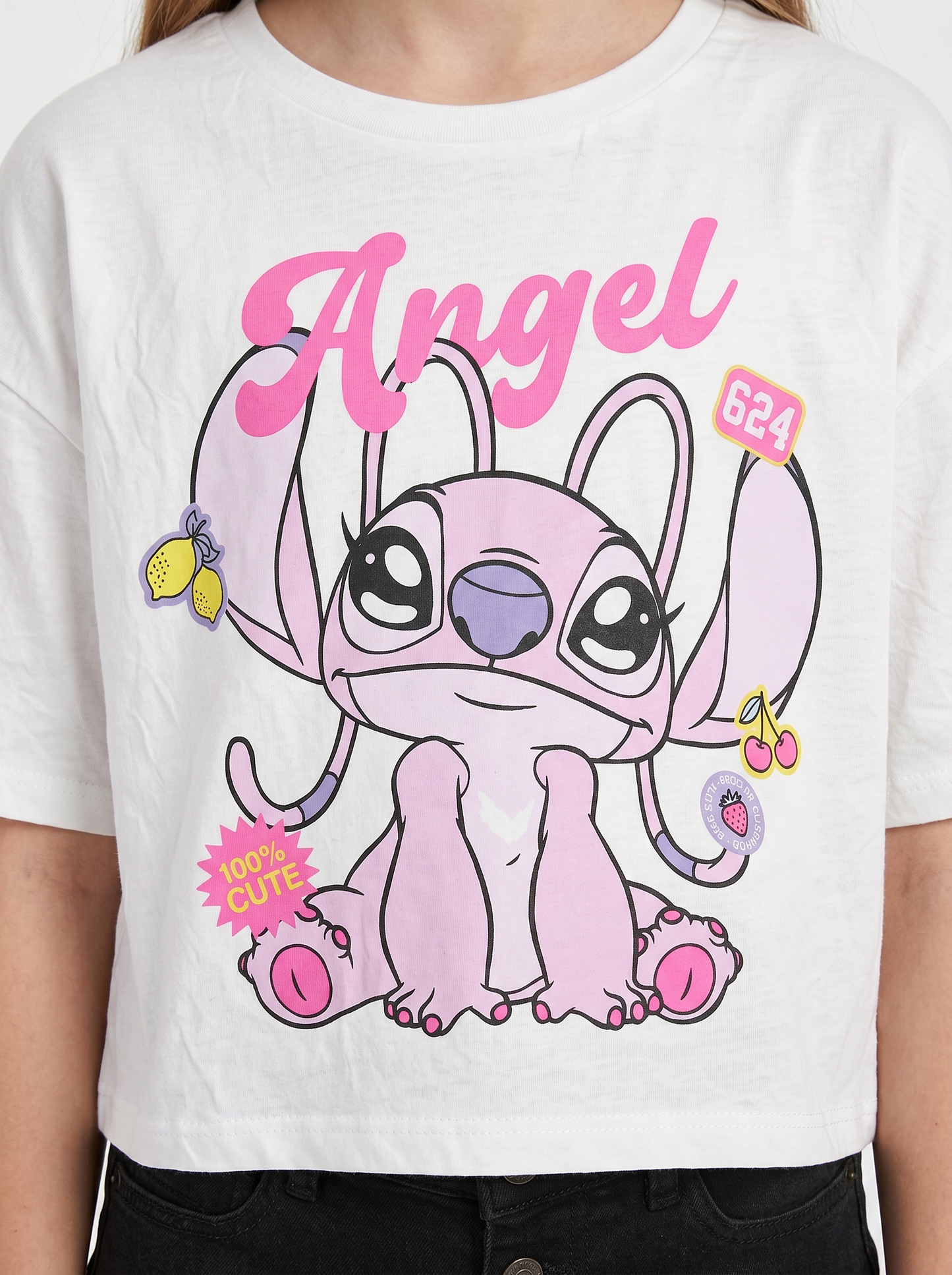 T-Shirt in cotone con stampe by Stitch - Bianco