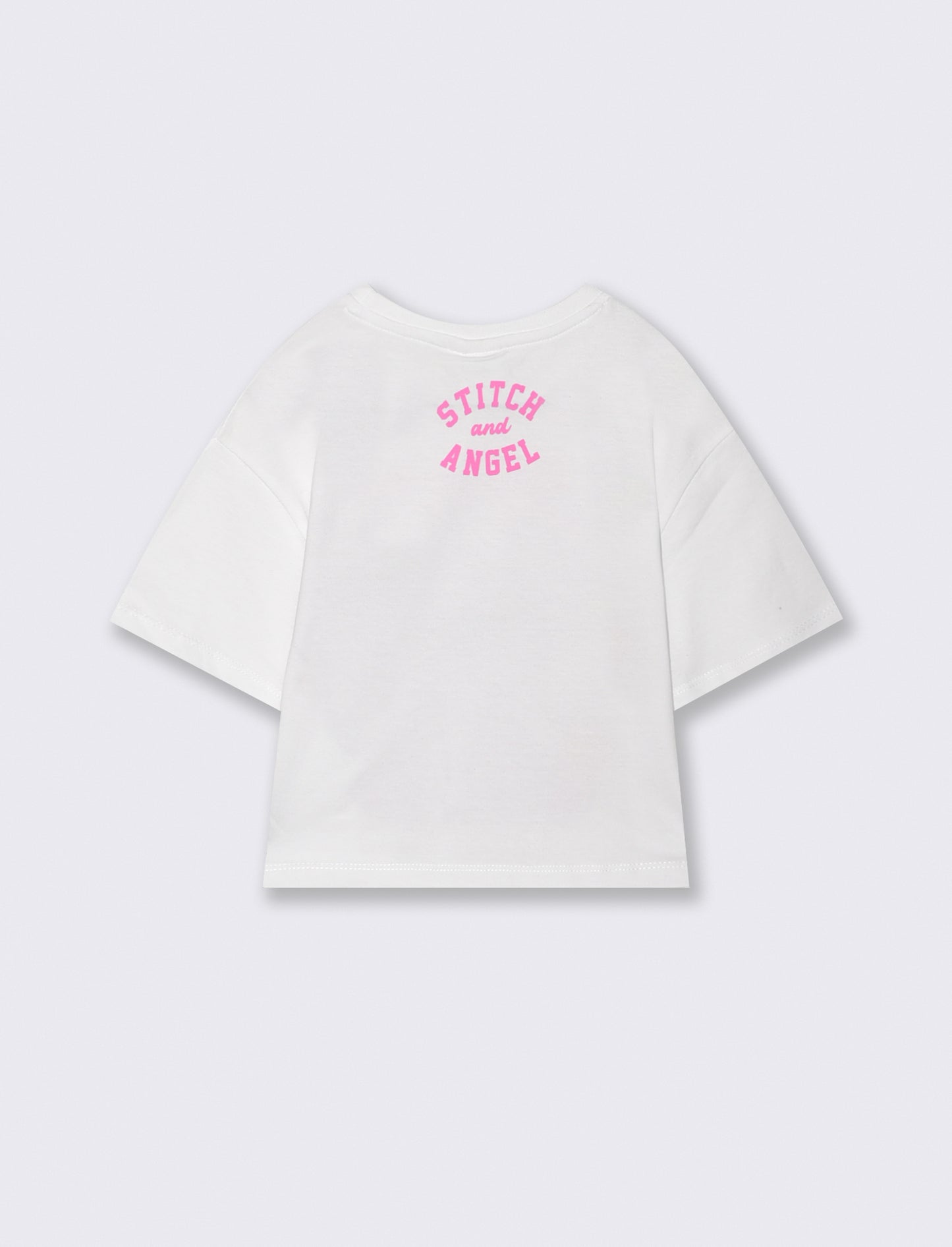 T-Shirt in cotone con stampe by Stitch - Bianco