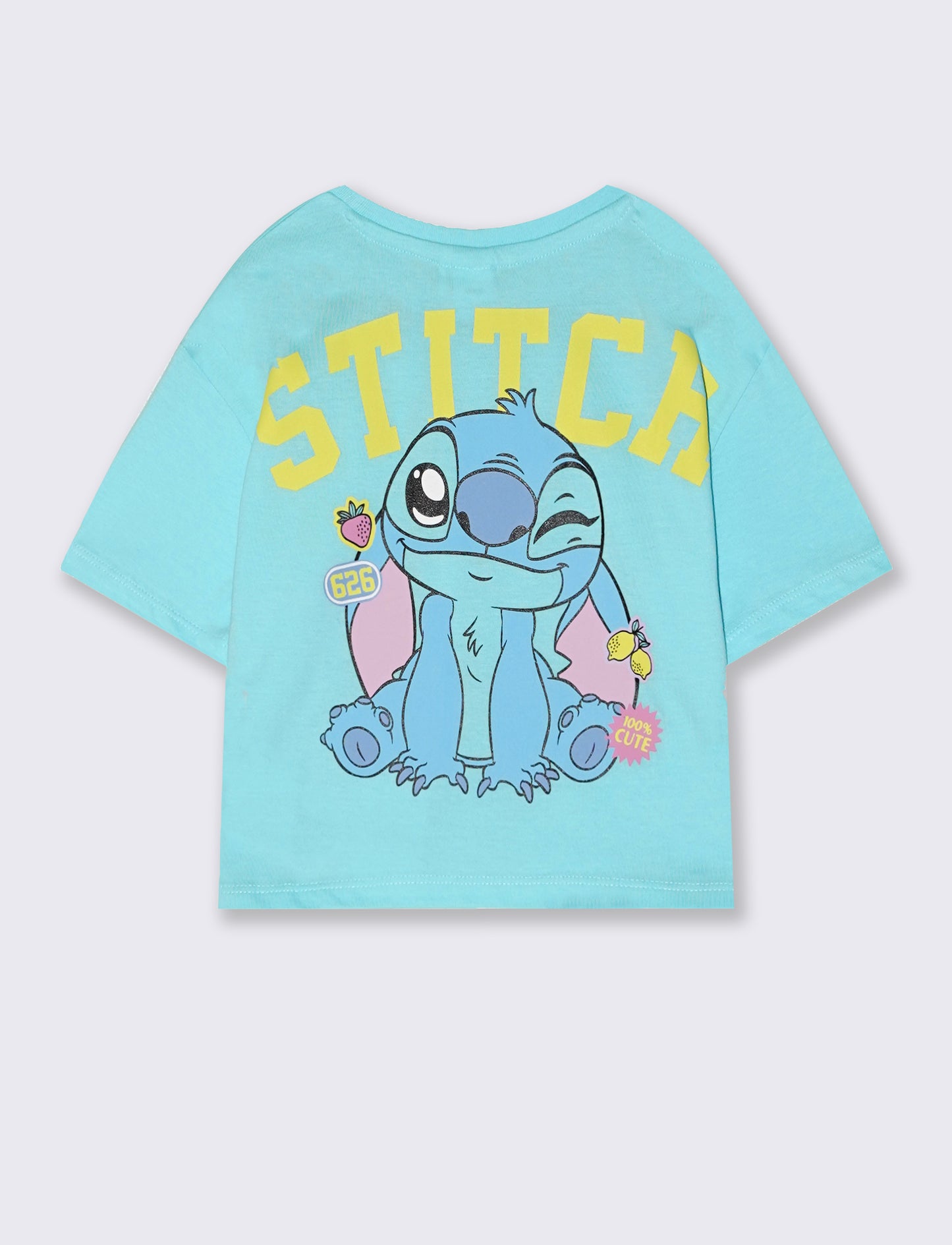 T-Shirt in cotone con stampe by Stitch - Verde acqua