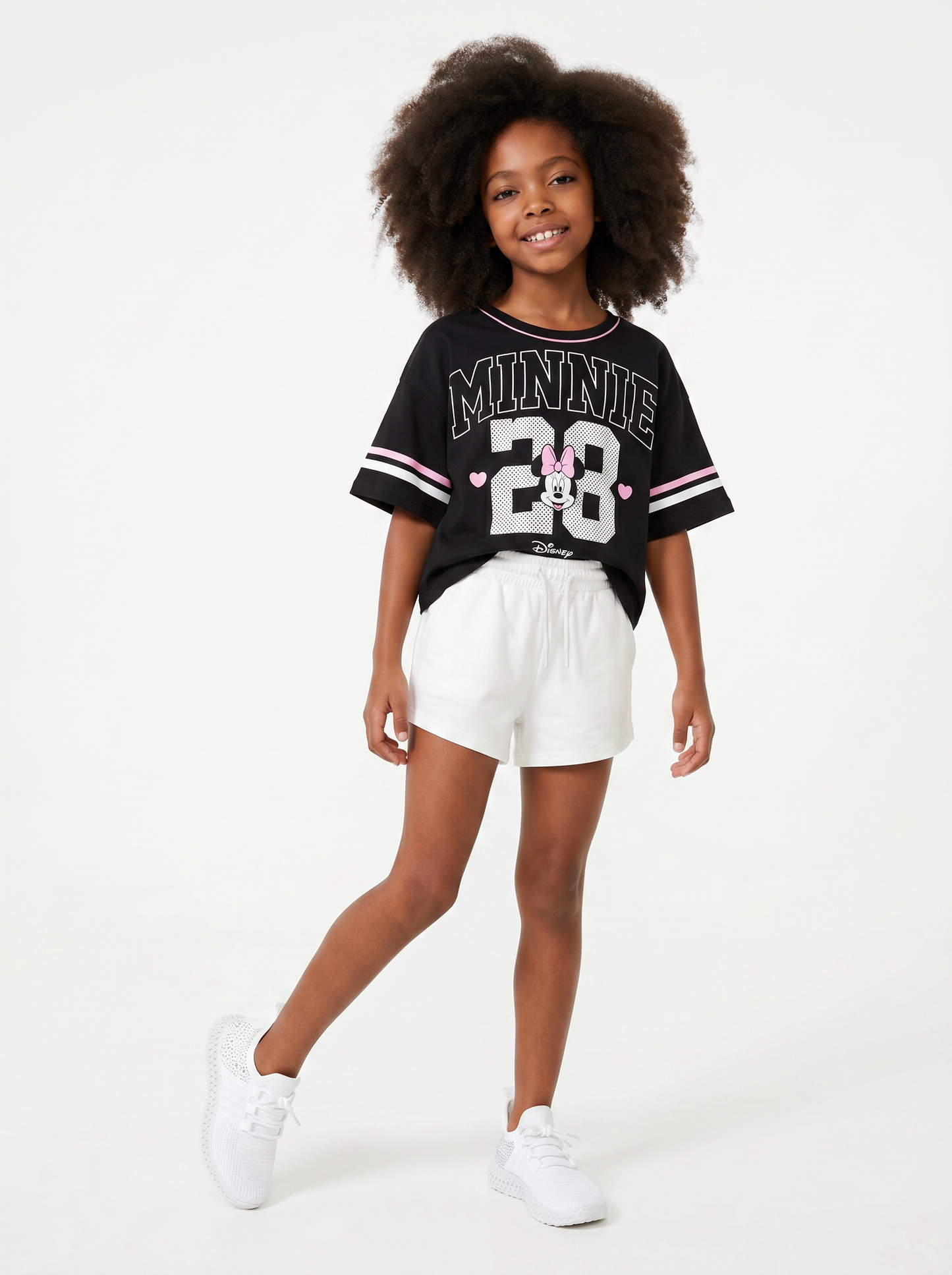 T-shirt sportiva Minnie in cotone dinamico - Nero