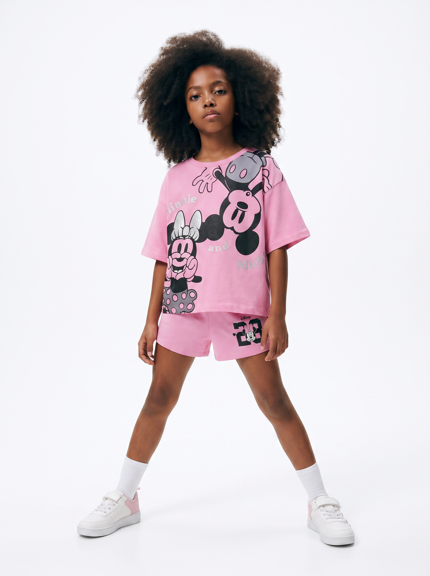 T-shirt sportiva Minnie in cotone dinamico - Rosa