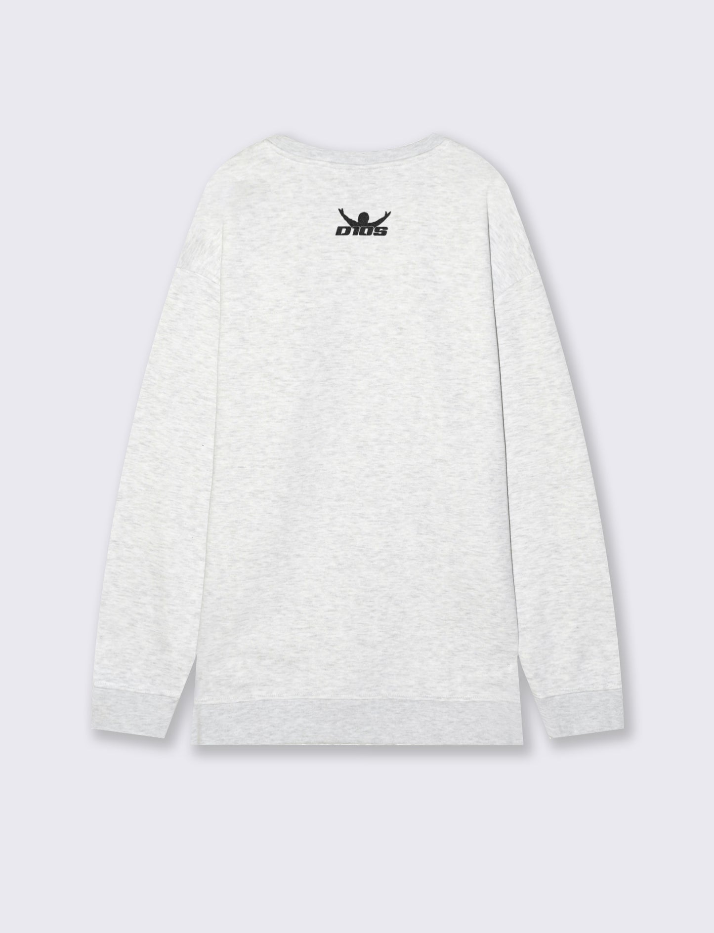 Felpa girocollo in misto cotone garzato relaxed fit. - Grey
