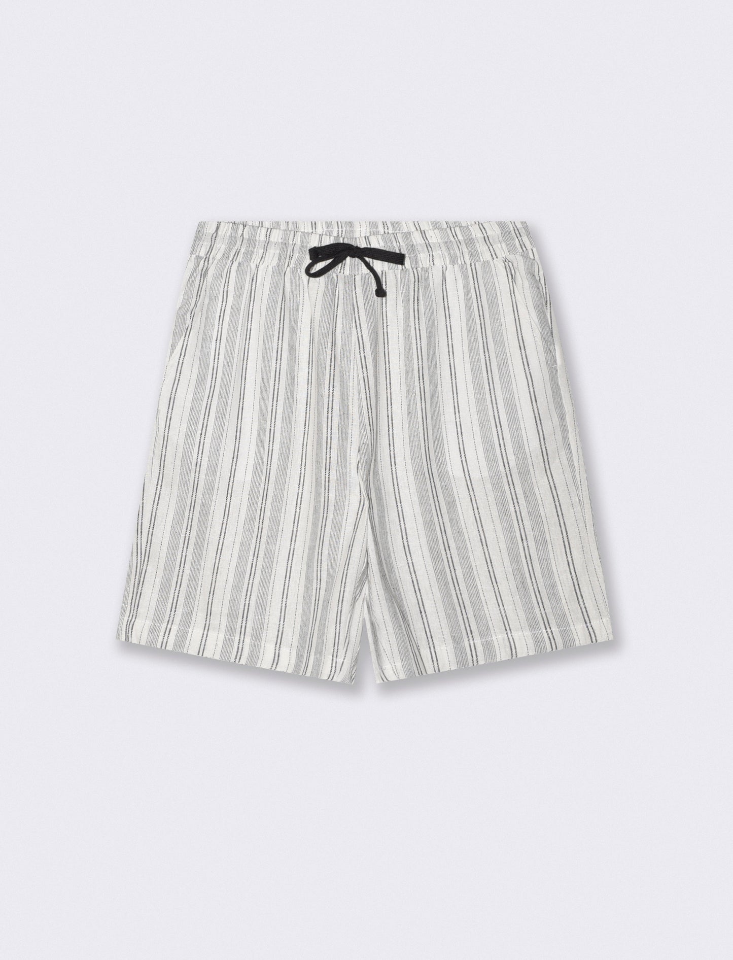 BERMUDA JOGGER DA SET FANTASIA A RIGHE - Bianco