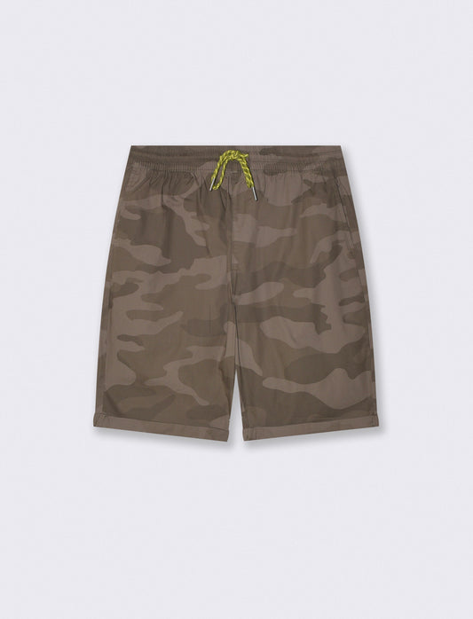 Bermuda Jogger Camouflage Regular Fit - Verde mimetico