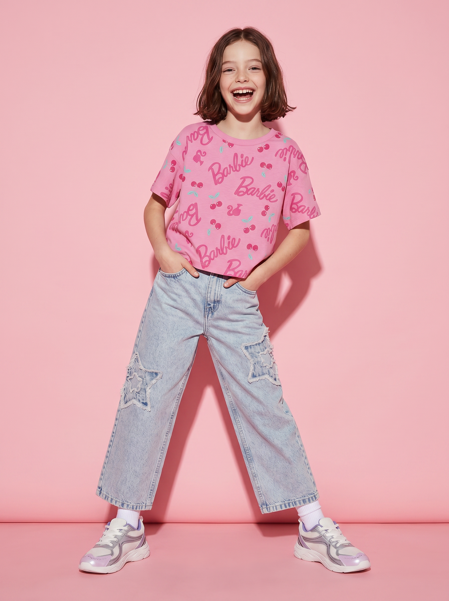 T-shirt estiva Barbie in cotone glamour - Rosa