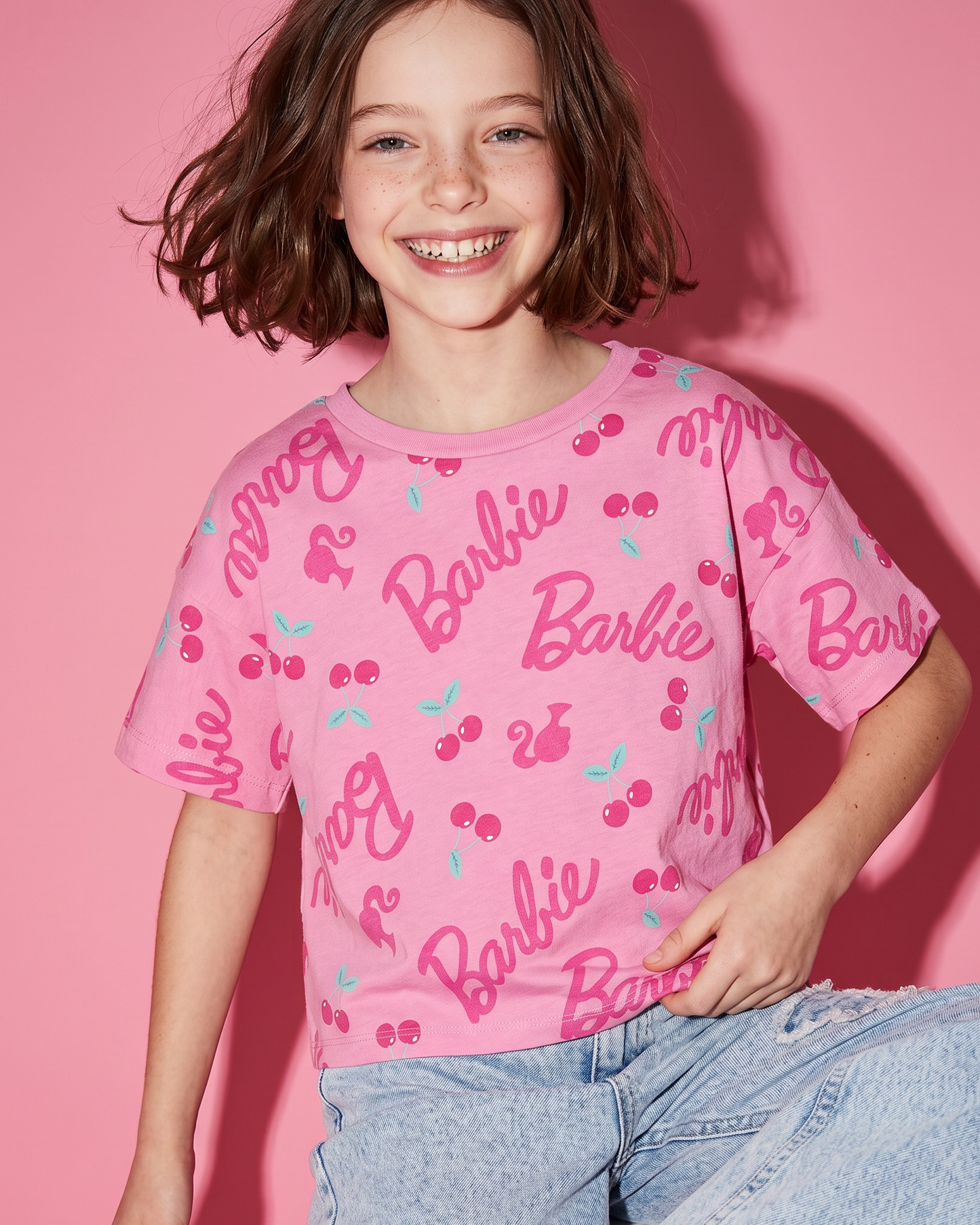 T-shirt estiva Barbie in cotone glamour - Rosa