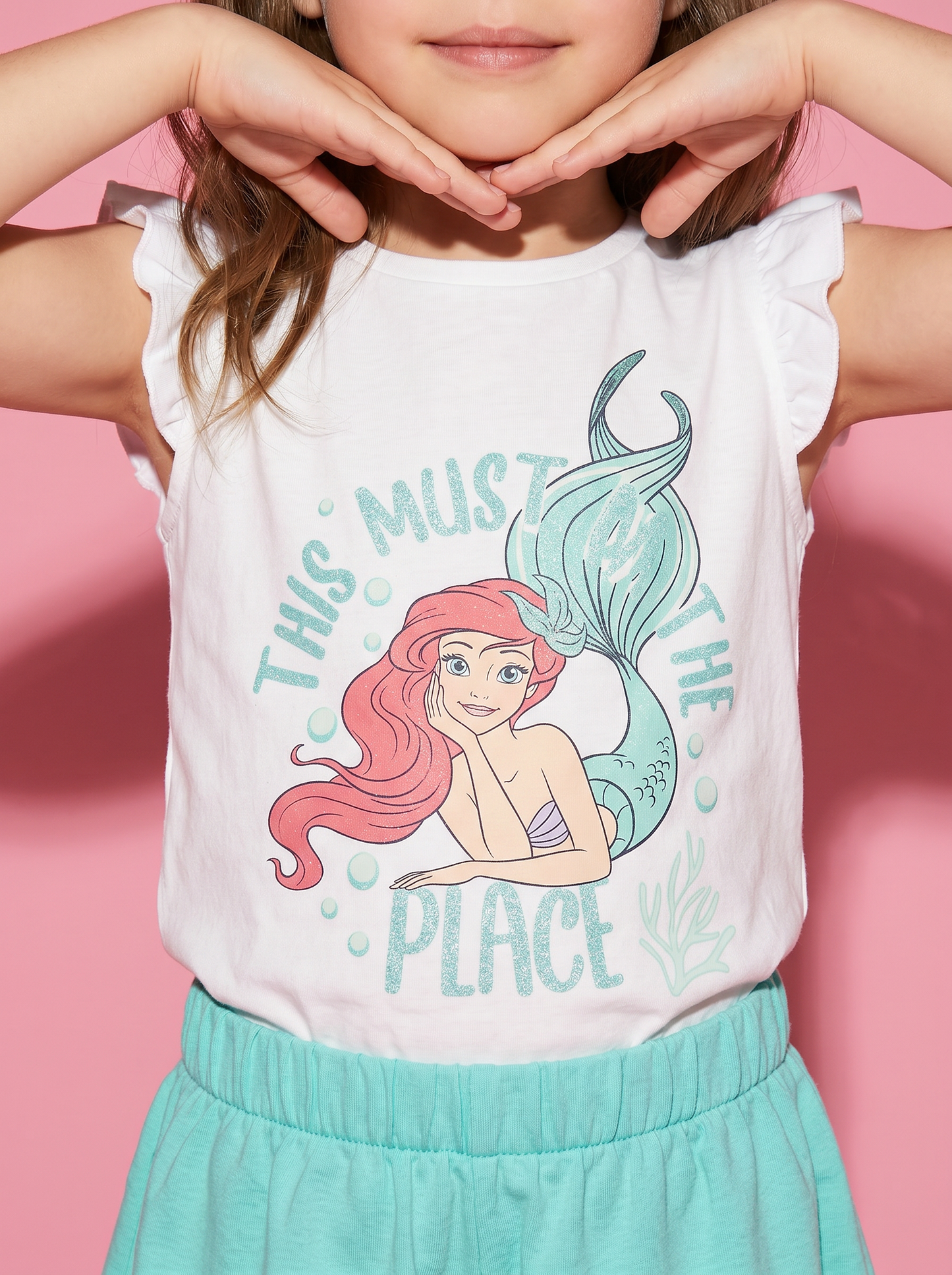 T-shirt Disney Ariel in cotone colorata - Bianco