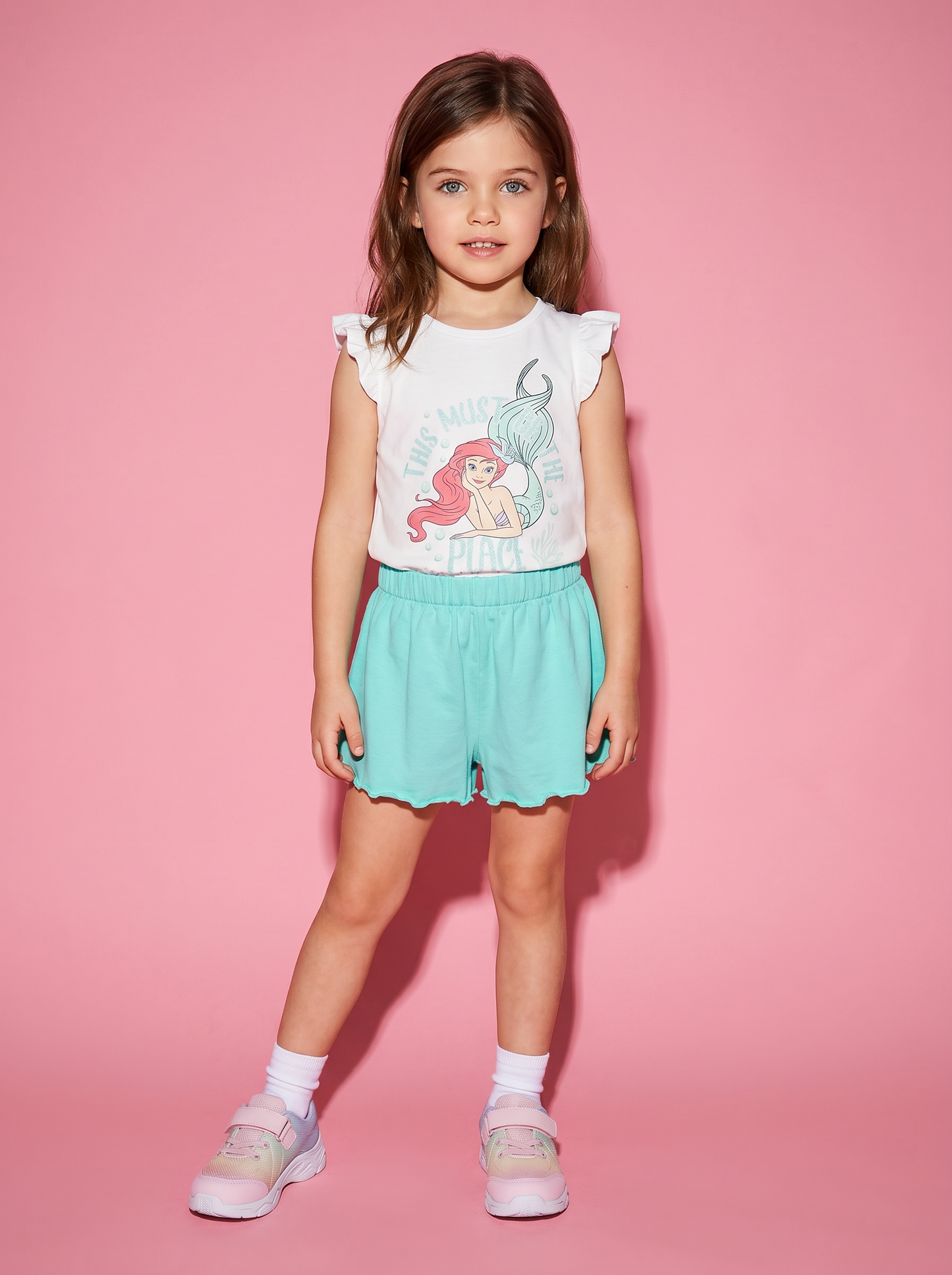 T-shirt Disney Ariel in cotone colorata - Bianco